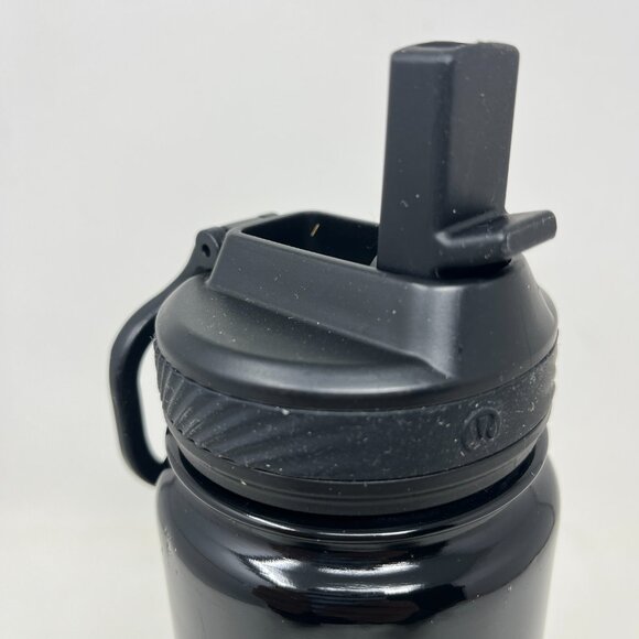 Lululemon Black Straw Lid Sport Bottle 24oz Stainless Steel Water Bottle - Picture 9 of 11
